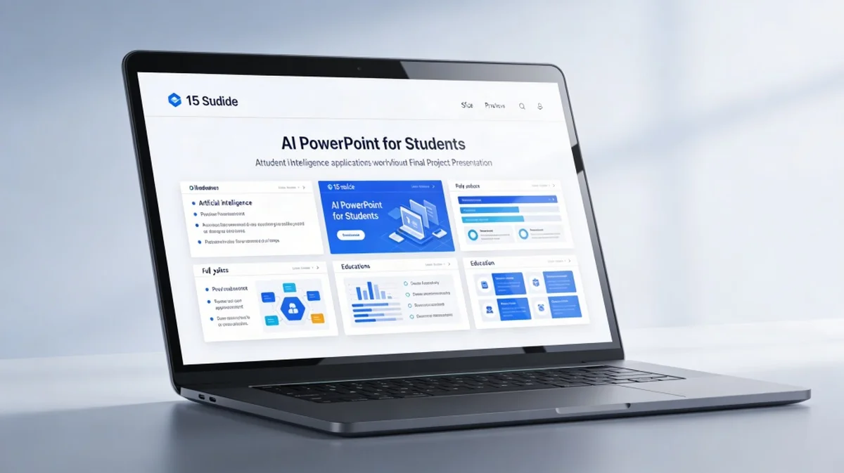 Clean 15-slide presentation layout showing academic structure