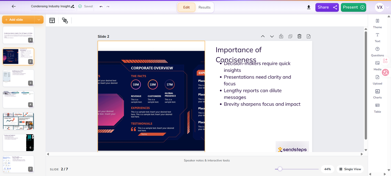 Sendsteps live audience polls and Q&A driven by a QR code