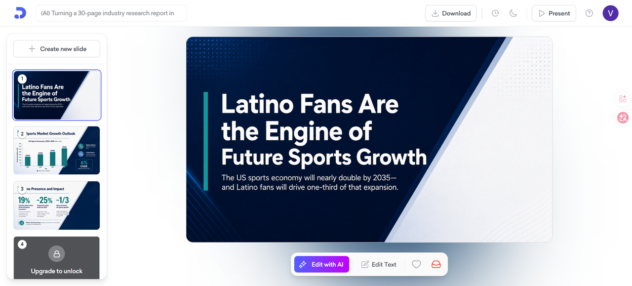 Pitch collaborative editor with multiple cursors on a slide