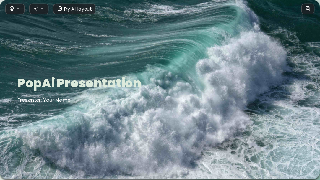 Ocean Green AI Presentation Template for Design Showcase 2026