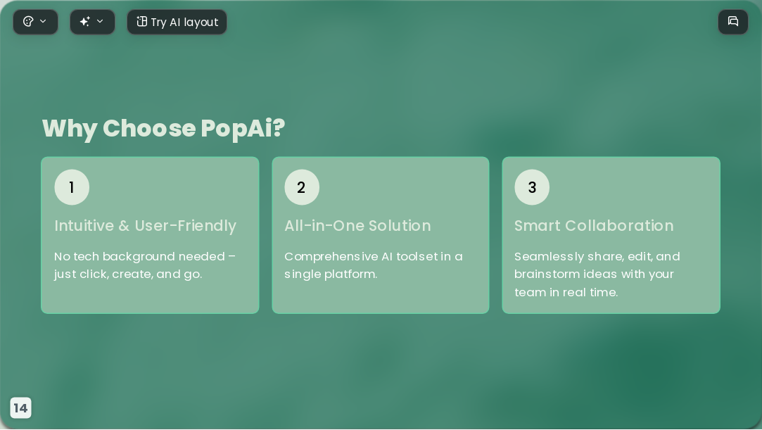 Ocean Green AI Presentation Template for Design Showcase 2026 - Slide 14