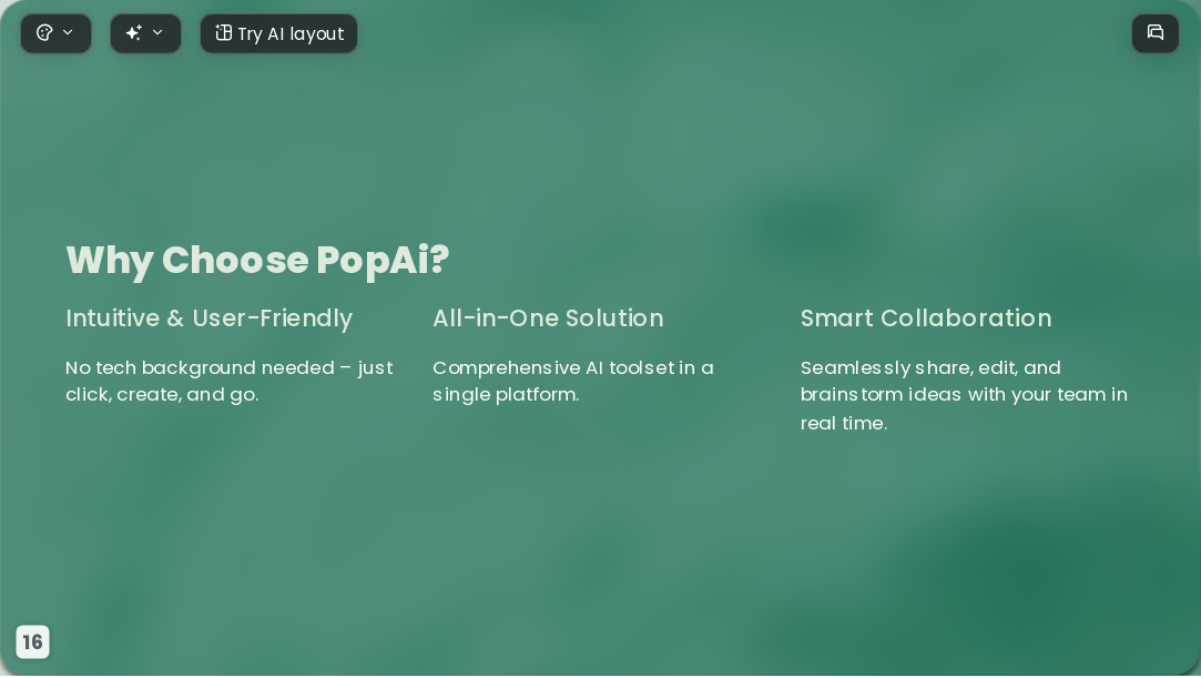 Ocean Green AI Presentation Template for Design Showcase 2026 - Slide 16
