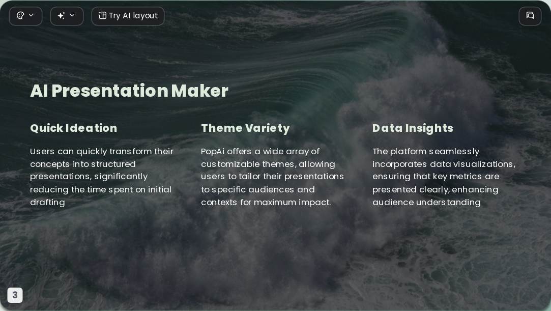 Ocean Green AI Presentation Template for Design Showcase 2026 - Slide 3