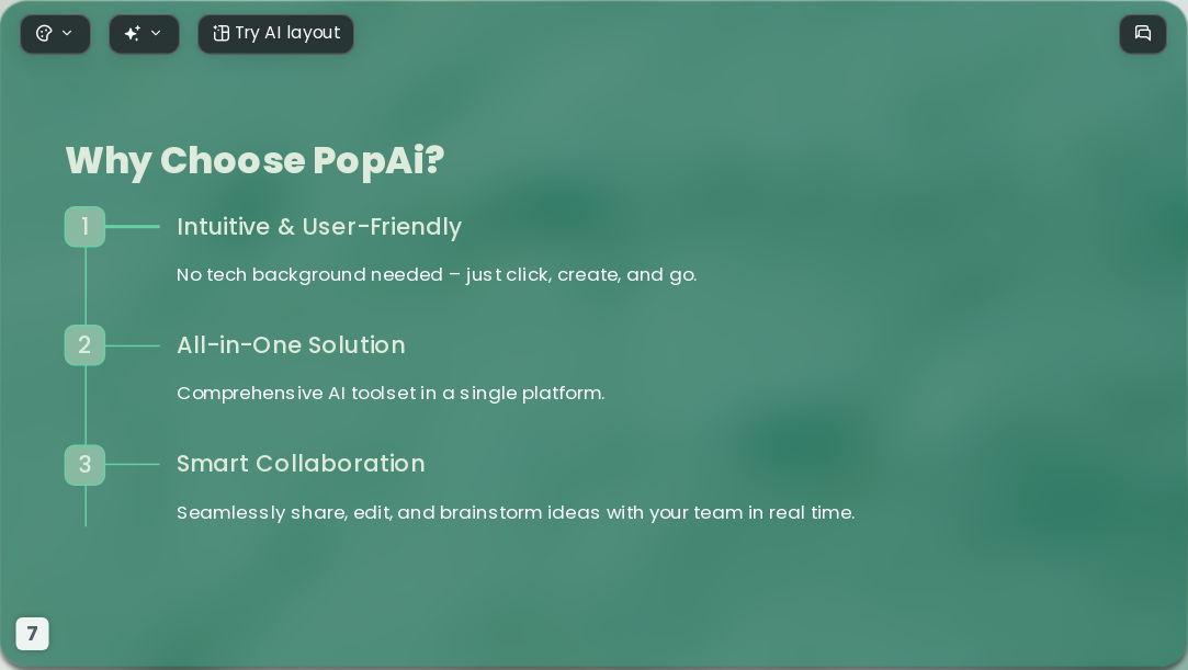 Ocean Green AI Presentation Template for Design Showcase 2026 - Slide 7