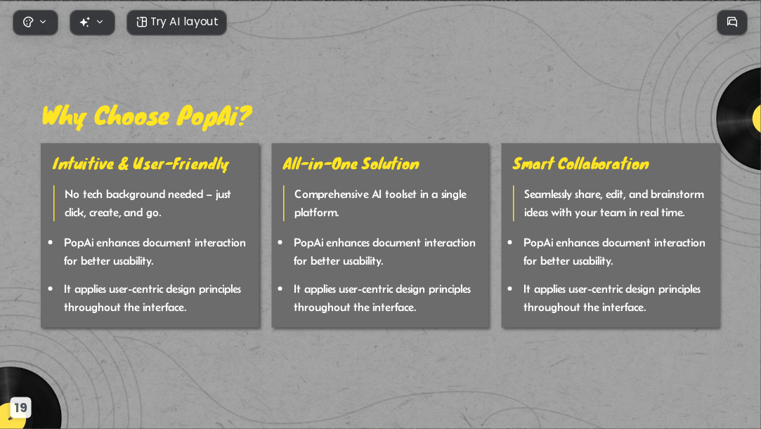 Vinyl Shadows AI Presentation Template for Artwork Showcase 2026 - Slide 19