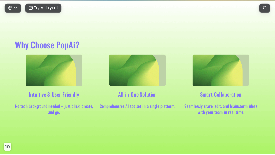 green gradient AI Presentation Template for Portfolio Showcase 2026 - Slide 10
