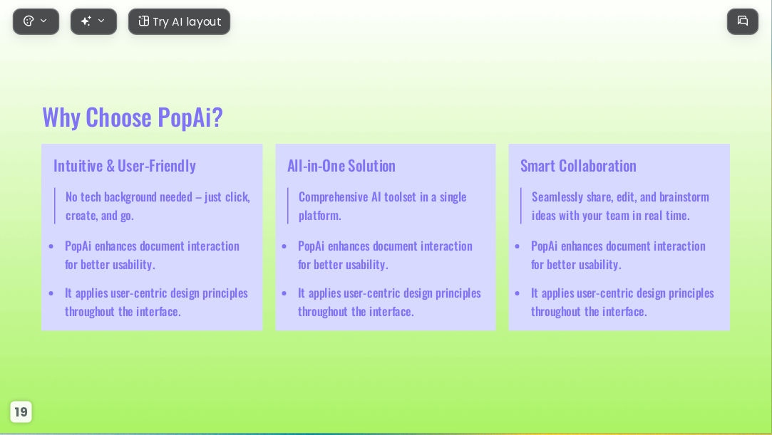 green gradient AI Presentation Template for Portfolio Showcase 2026 - Slide 19