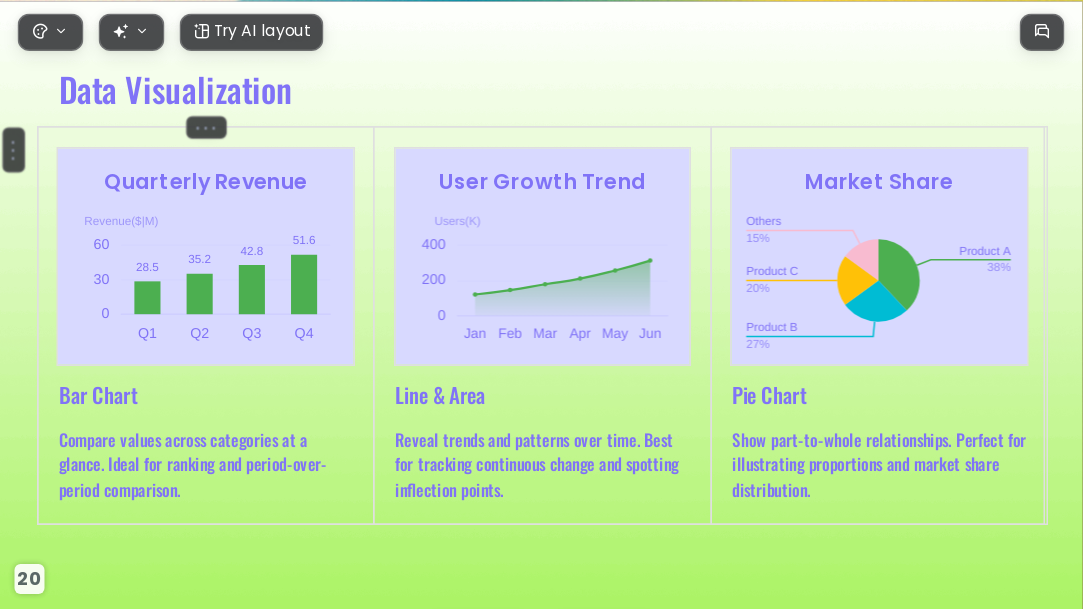 green gradient AI Presentation Template for Portfolio Showcase 2026 - Slide 20
