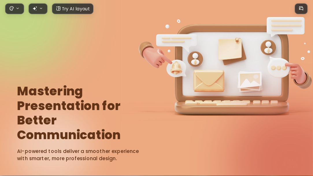 Orange 3D illustration AI Presentation Template for Teaching Courseware 2026