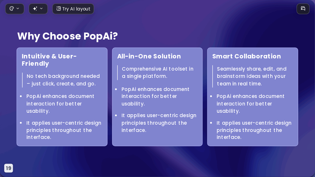 Gold-laced Purple AI Presentation Template for Portfolio Showcase 2026 - Slide 19