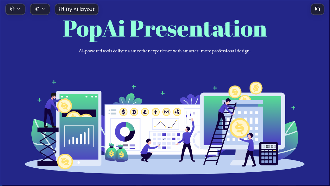 Finance at a Glance AI Presentation Template for Design Showcase 2026