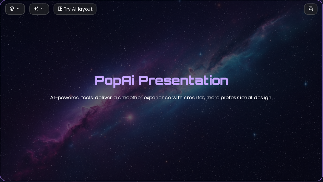 Future Starry Space AI Presentation Template for Design Showcase 2026