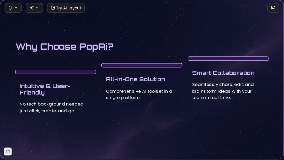 Future Starry Space AI Presentation Template for Design Showcase 2026 - Slide 11
