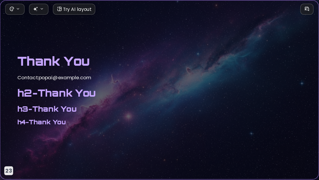 Future Starry Space AI Presentation Template for Design Showcase 2026 - Slide 23