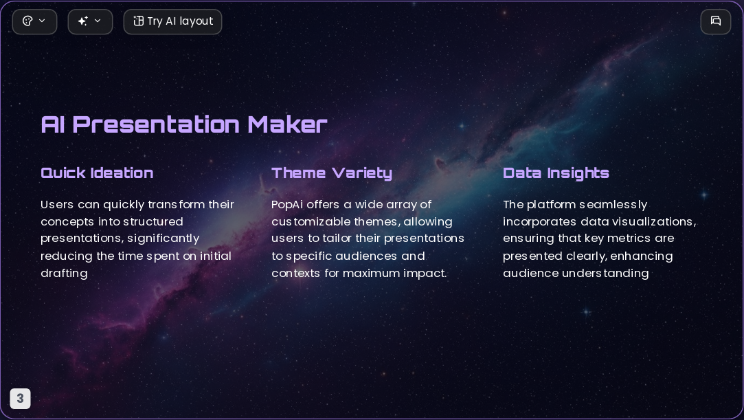 Future Starry Space AI Presentation Template for Design Showcase 2026 - Slide 3