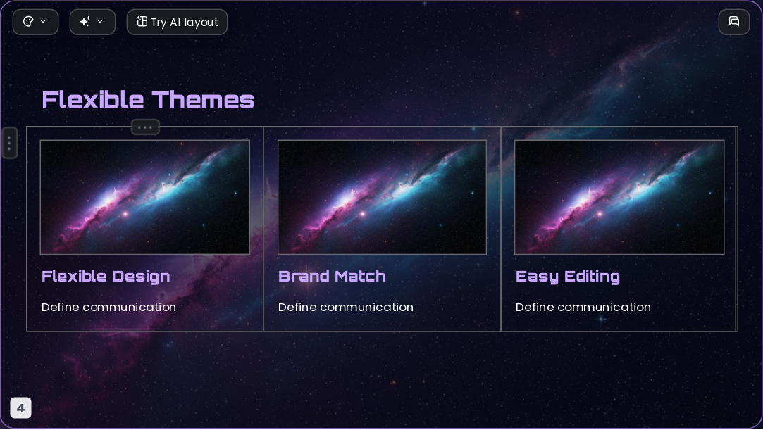 Future Starry Space AI Presentation Template for Design Showcase 2026 - Slide 4