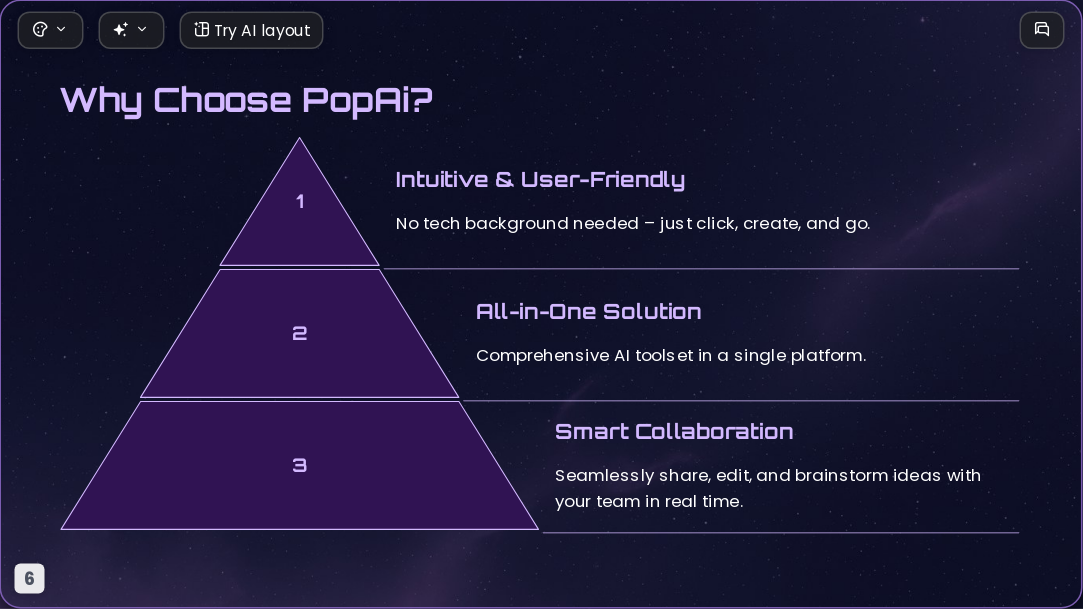 Future Starry Space AI Presentation Template for Design Showcase 2026 - Slide 6