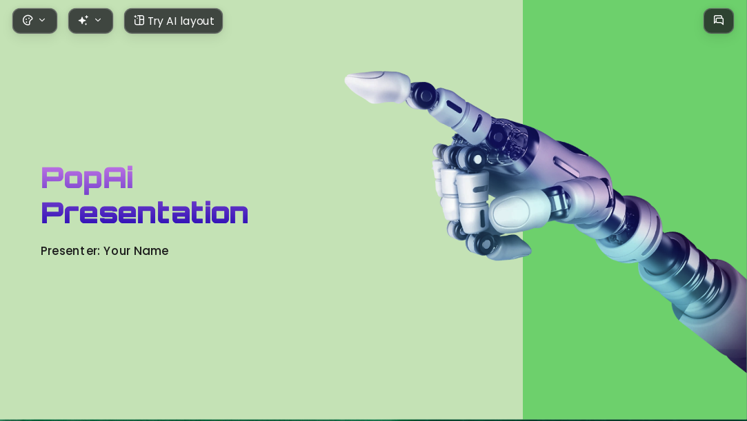 Green AI Technology AI Presentation Template for Artwork Showcase 2026