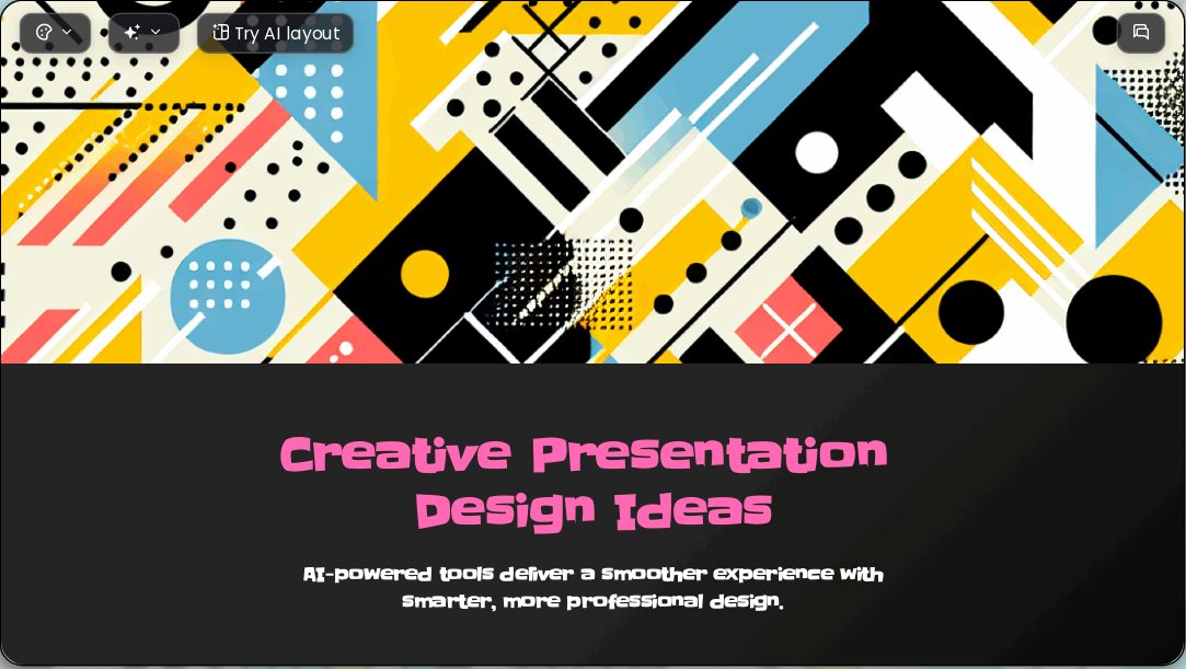 Memphis Style AI Presentation Template for Portfolio Showcase 2026