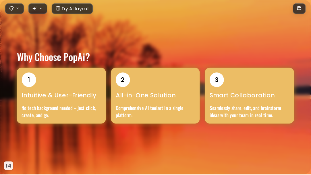 Orange gradient sunset AI Presentation Template for Artwork Showcase 2026 - Slide 14