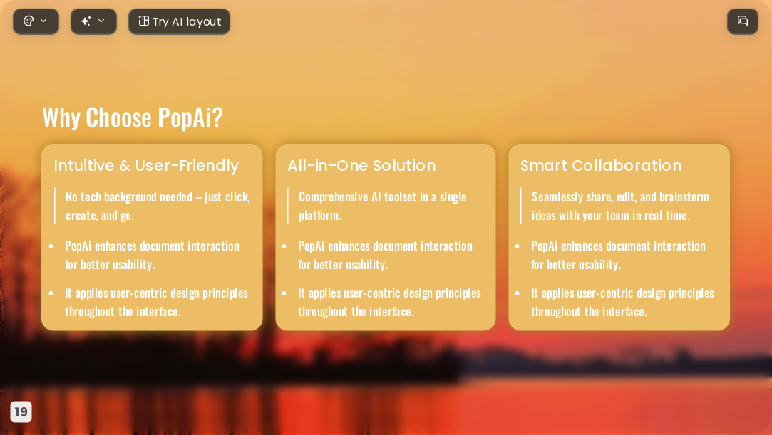 Orange gradient sunset AI Presentation Template for Artwork Showcase 2026 - Slide 19