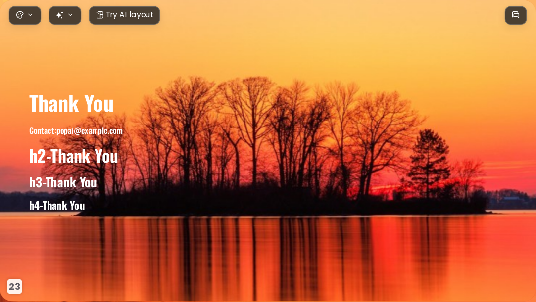 Orange gradient sunset AI Presentation Template for Artwork Showcase 2026 - Slide 23
