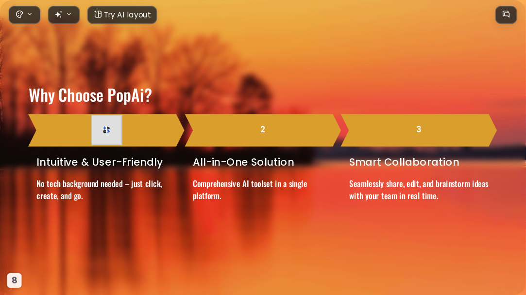Orange gradient sunset AI Presentation Template for Artwork Showcase 2026 - Slide 8