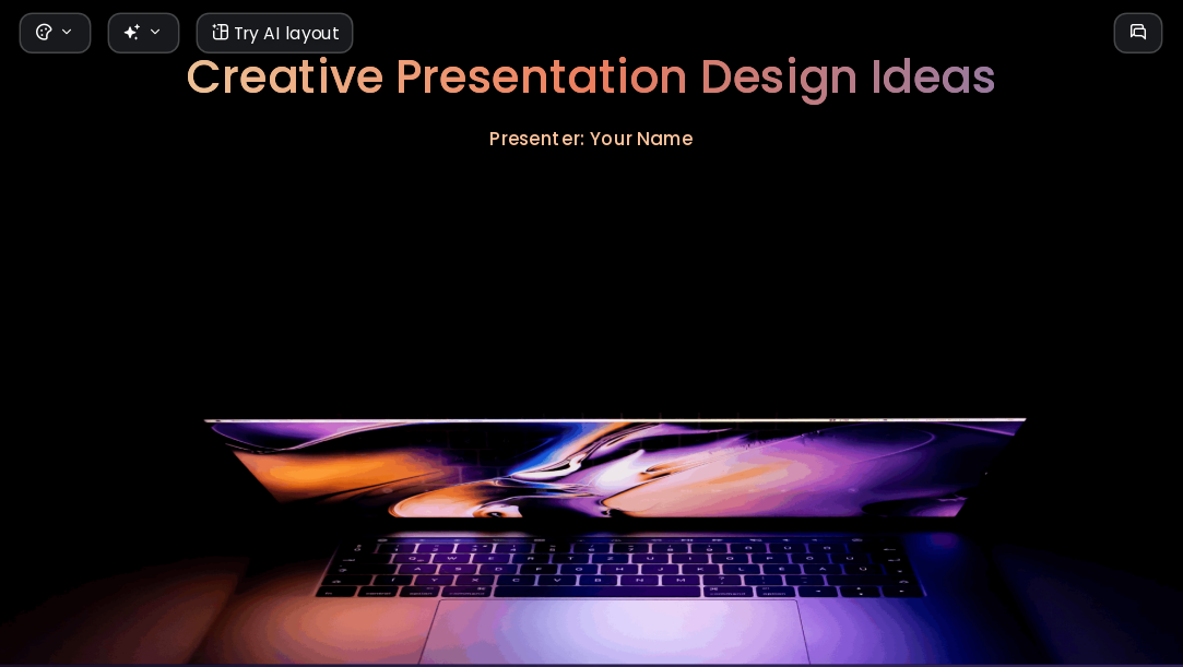 Dark Gradient Neon AI Presentation Template for Portfolio Showcase 2026