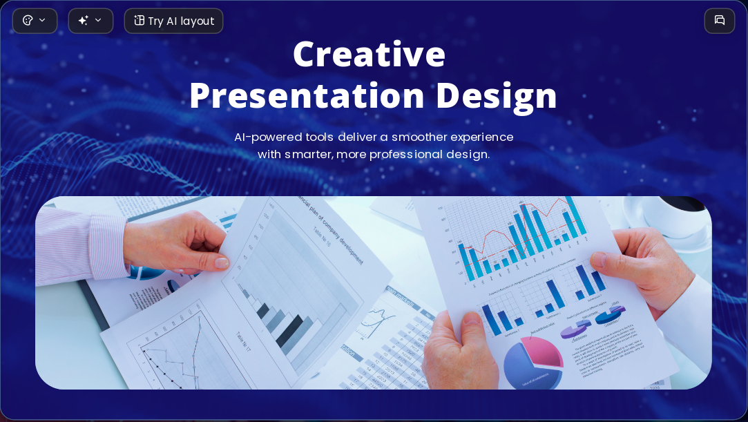 Smart Business Analytics AI Presentation Template for Artwork Showcase 2026