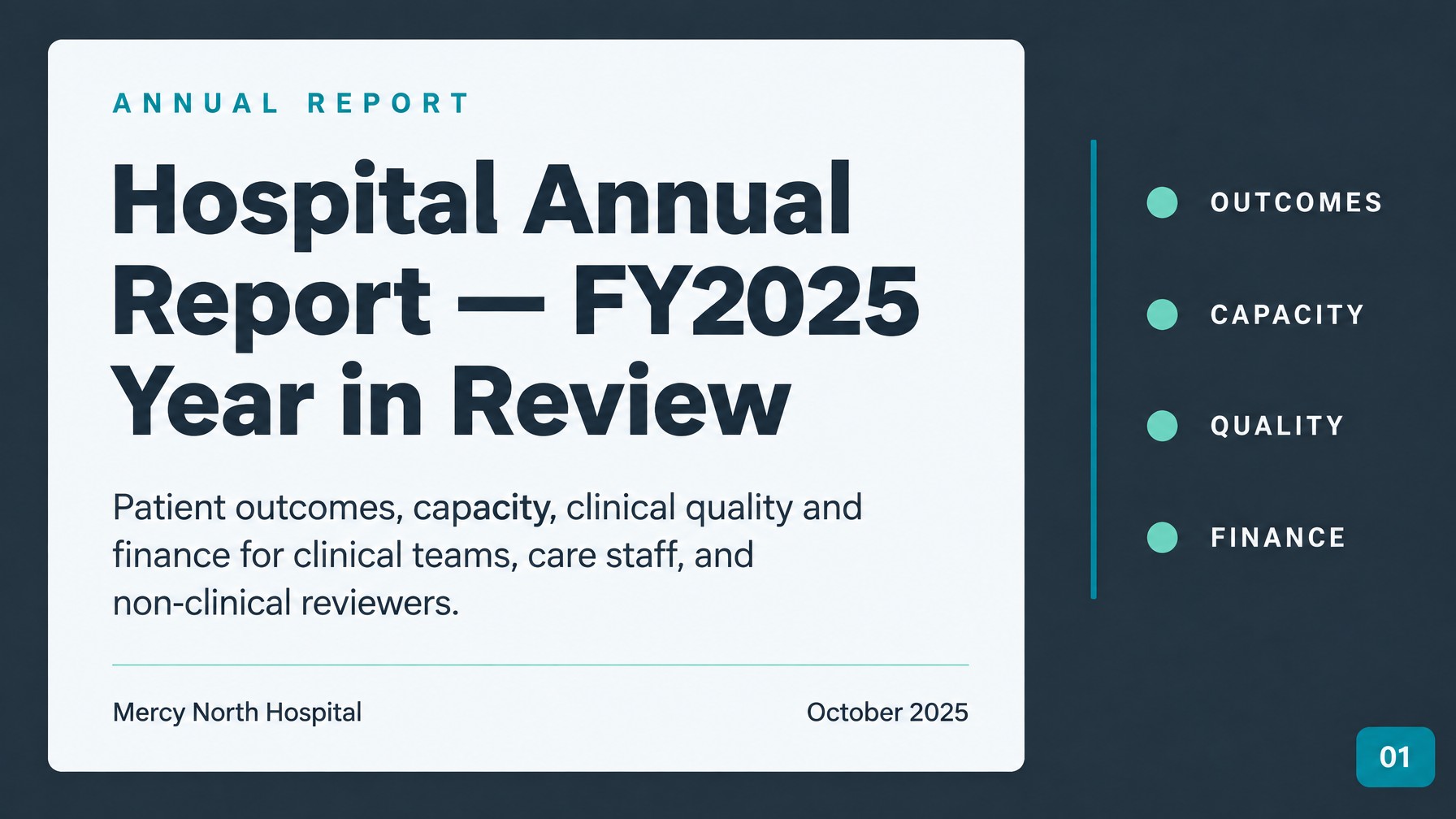 Hospital Annual Report AI Slide Templates for Teams 2026 - Slide 1