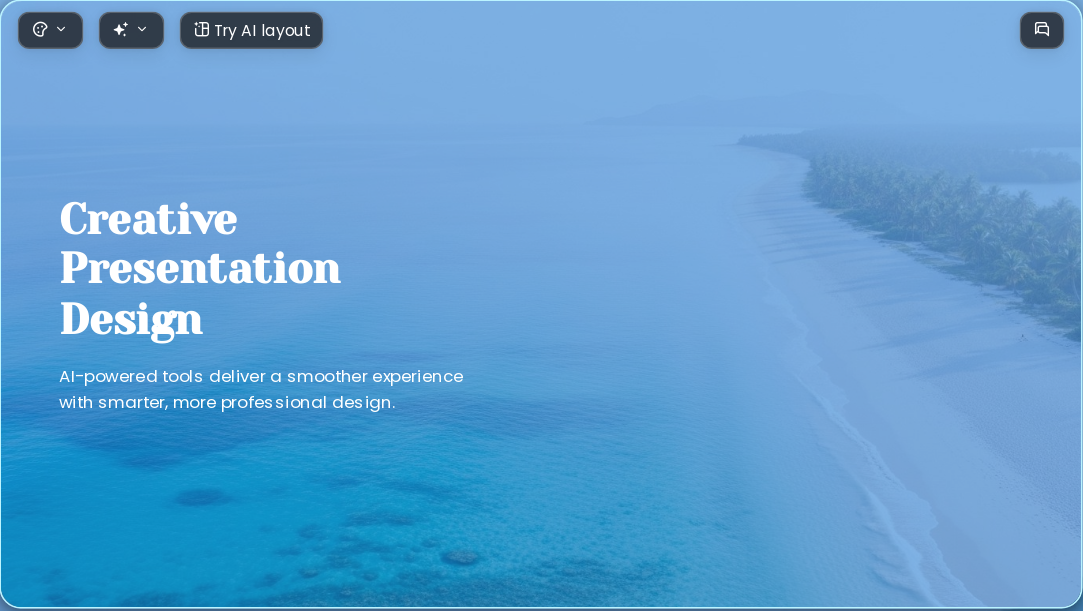 Travel Paradise AI Presentation Template for Design Showcase 2026