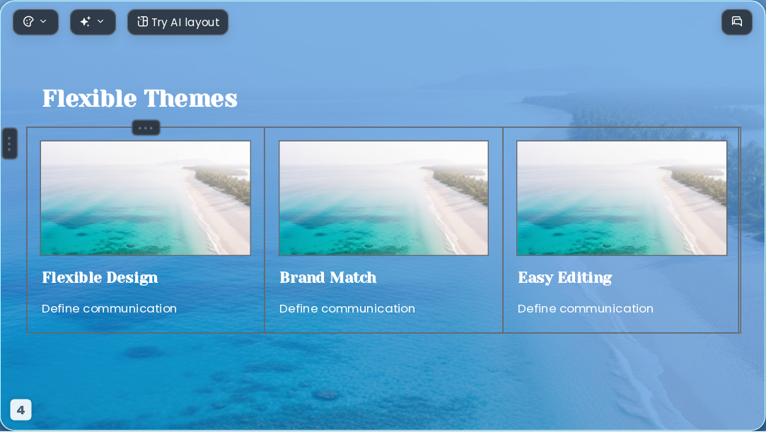 Travel Paradise AI Presentation Template for Design Showcase 2026 - Slide 4