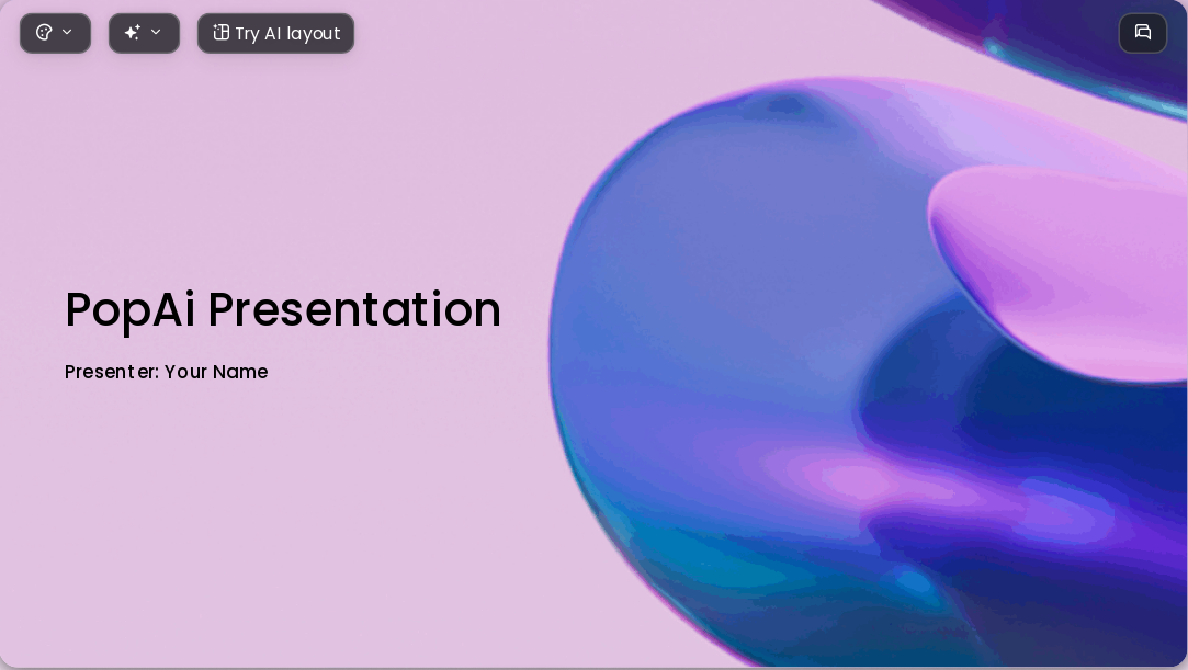 Purple glass gradient AI Presentation Template for Portfolio Showcase 2026.