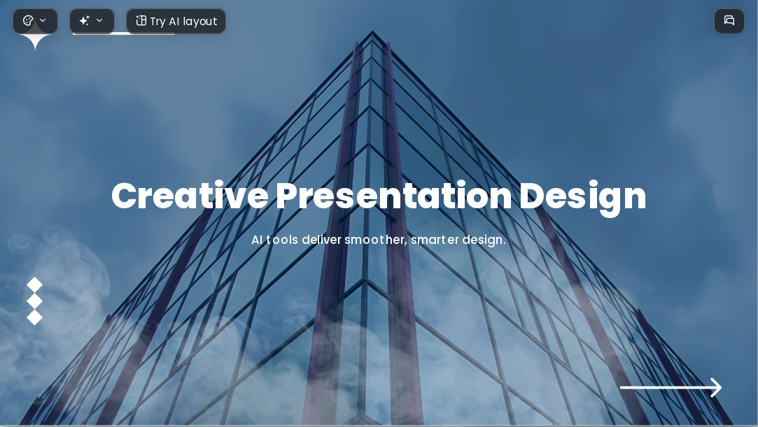 Blue Modernism AI Presentation Template for Design Showcase 2026