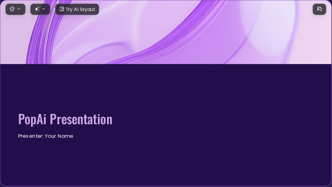 Popai Purple AI Presentation Template for Portfolio Showcase 2026