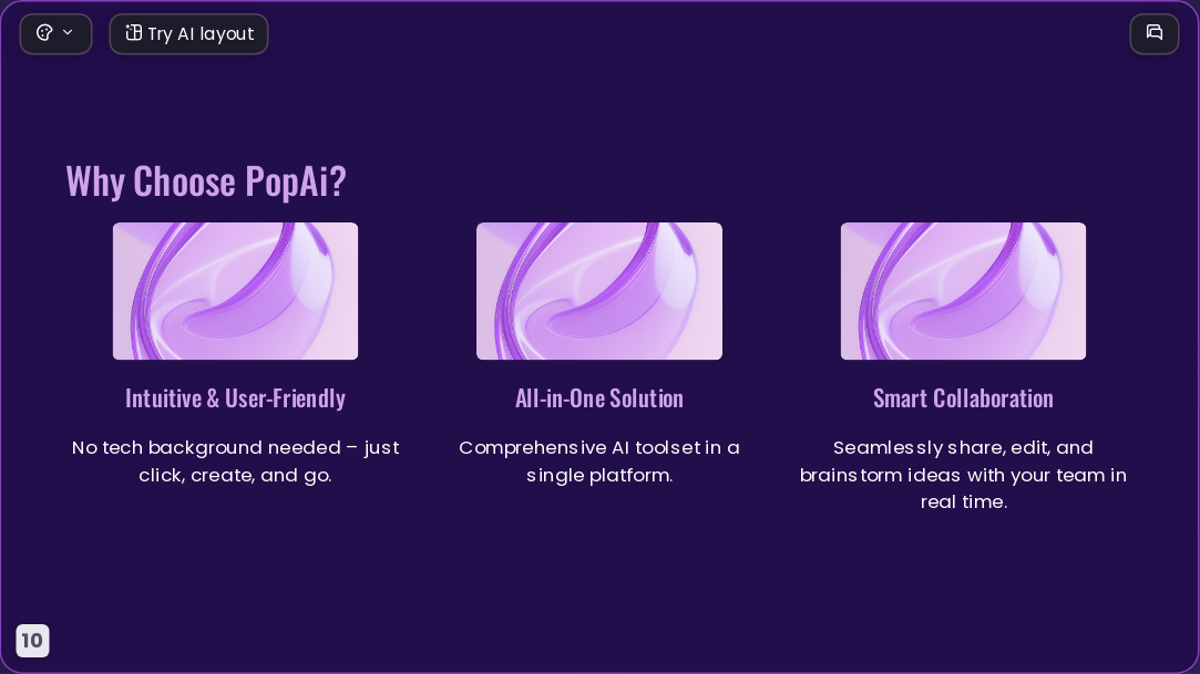 Popai Purple AI Presentation Template for Portfolio Showcase 2026 - Slide 10