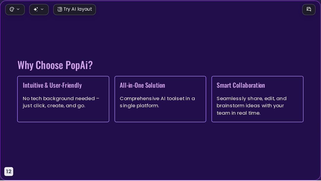 Popai Purple AI Presentation Template for Portfolio Showcase 2026 - Slide 12