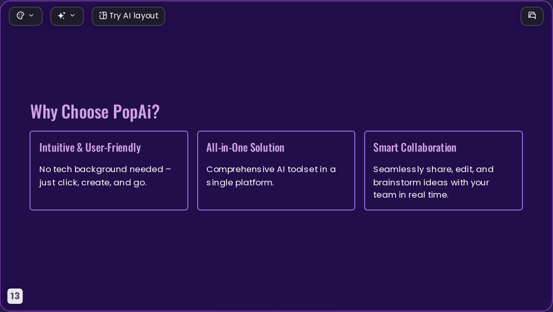 Popai Purple AI Presentation Template for Portfolio Showcase 2026 - Slide 13