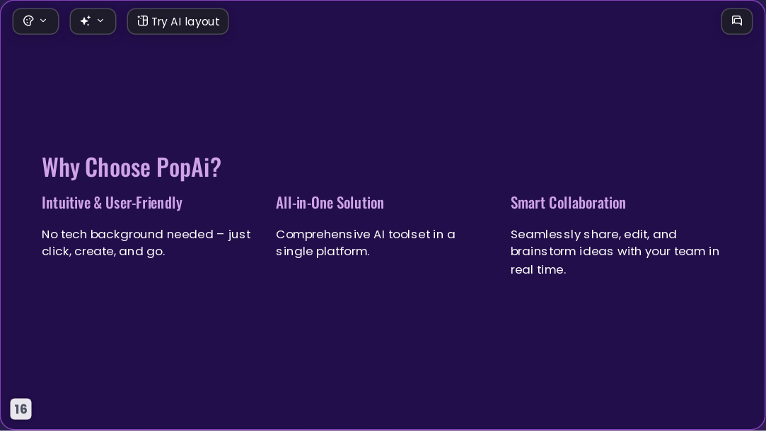 Popai Purple AI Presentation Template for Portfolio Showcase 2026 - Slide 16