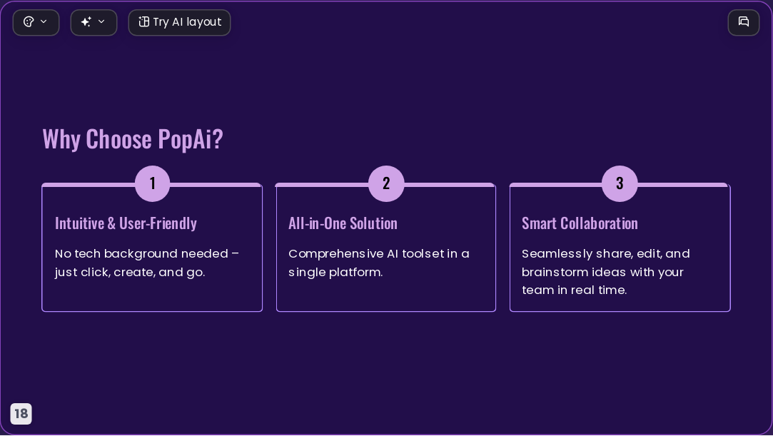 Popai Purple AI Presentation Template for Portfolio Showcase 2026 - Slide 18