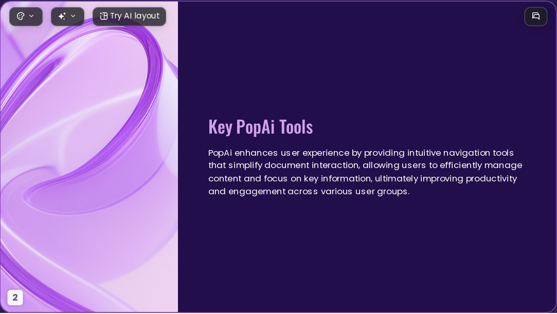 Popai Purple AI Presentation Template for Portfolio Showcase 2026 - Slide 2