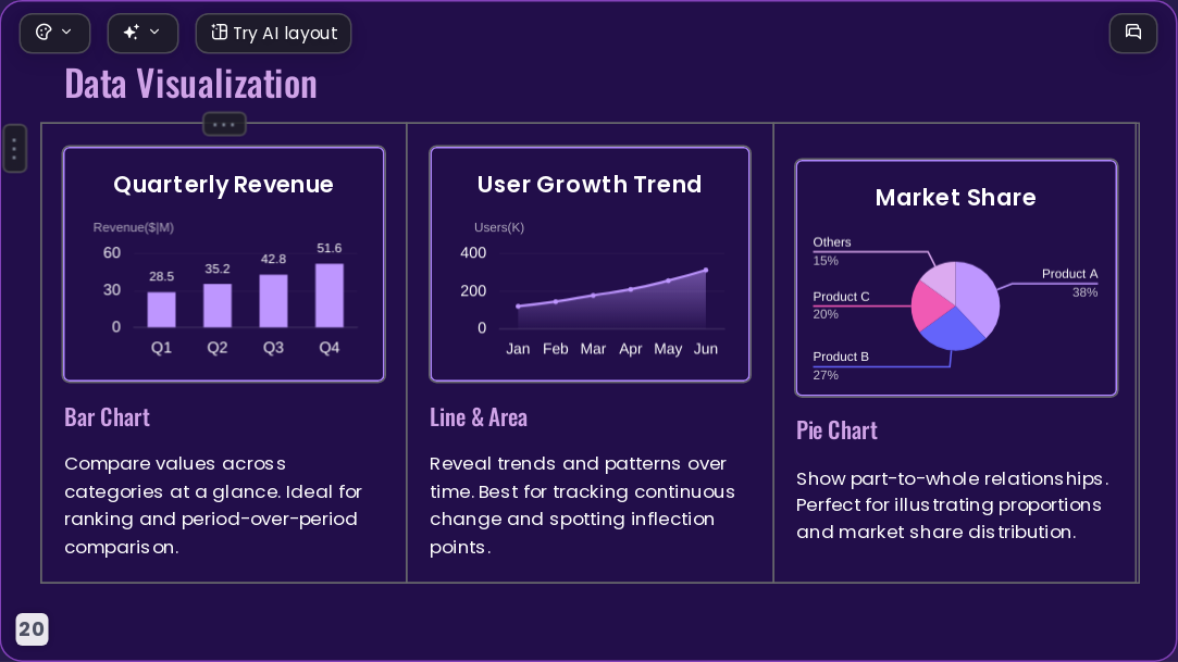 Popai Purple AI Presentation Template for Portfolio Showcase 2026 - Slide 20