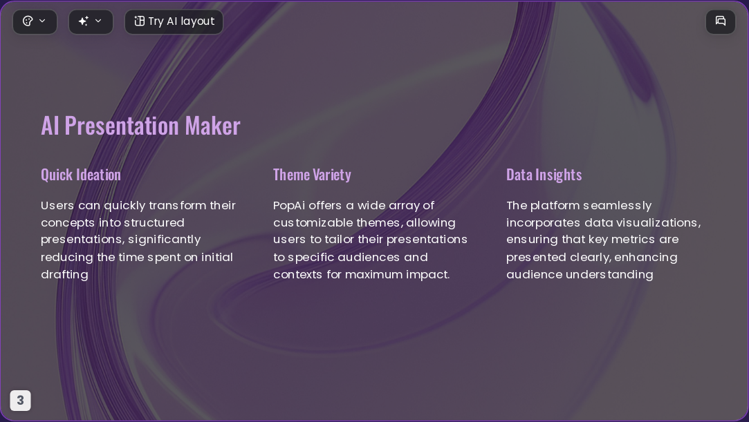 Popai Purple AI Presentation Template for Portfolio Showcase 2026 - Slide 3