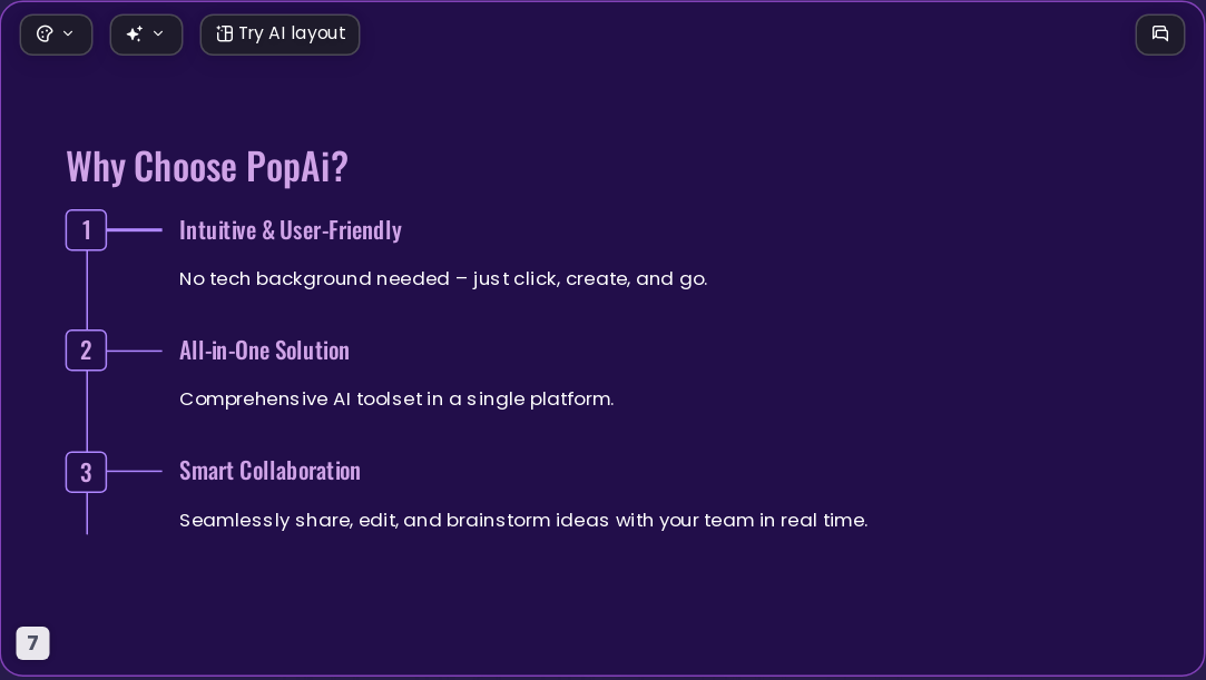Popai Purple AI Presentation Template for Portfolio Showcase 2026 - Slide 7