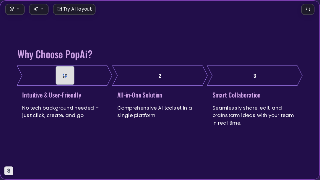 Popai Purple AI Presentation Template for Portfolio Showcase 2026 - Slide 8