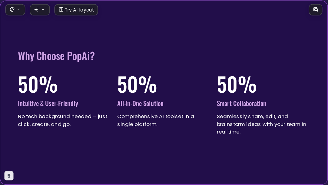 Popai Purple AI Presentation Template for Portfolio Showcase 2026 - Slide 9