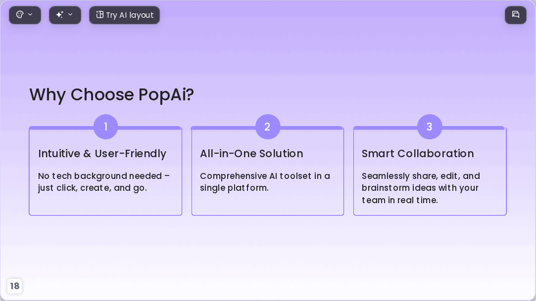 gradient purple AI Presentation Template for Teaching Courseware 2026 - Slide 18