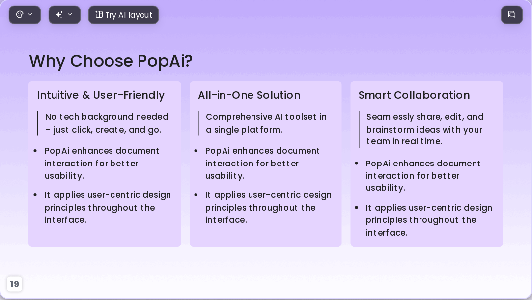 gradient purple AI Presentation Template for Teaching Courseware 2026 - Slide 19