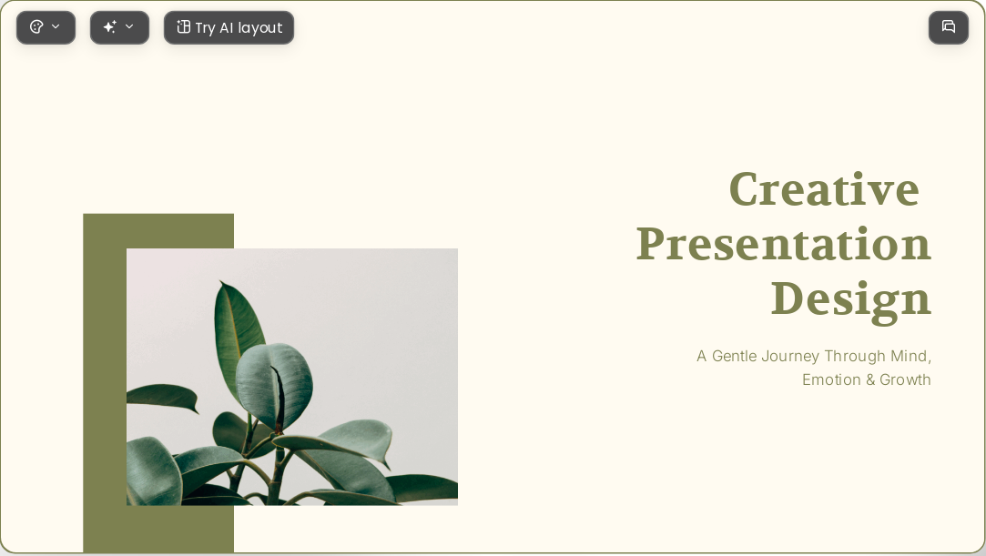 The Journey Inward AI Presentation Template for Design Showcase 2026
