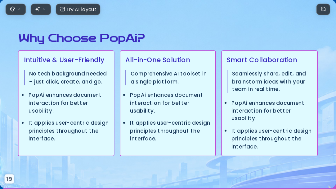 AI Tool for Presentation Design Mastering PopAi Creative Features 2026 - Slide 19